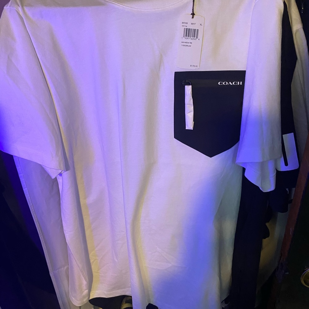 Coach mens colorblock shirt